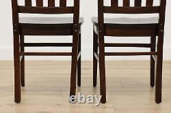 Set of 4 Arts & Crafts Mission Oak Antique Dining Chairs #49167