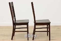 Set of 4 Arts & Crafts Mission Oak Antique Dining Chairs #49167