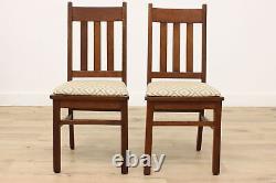 Set of 6 Arts & Crafts Mission Oak Antique Craftsman Dining Chairs #42363