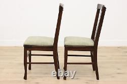 Set of 6 Arts & Crafts Mission Oak Antique Dining Chairs #47384
