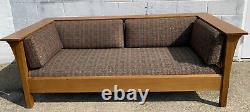 Signed Stickley Arts and Craft Mission Oak Prairie Style Spindle Couch Sofa