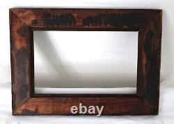 Small Antique Fumed Oak Picture Frame Fits 6 X 10 Dark 2 Mission Arts Crafts