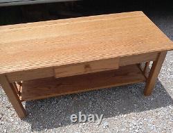 Solid Oak Mission Coffee Table with Drawer (CT-20)