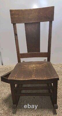 Solid Oak Mission Sewing Rocker / Rocking Chair (R1)