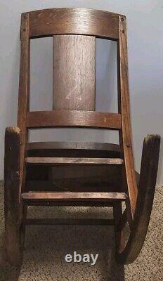 Solid Oak Mission Sewing Rocker / Rocking Chair (R1)