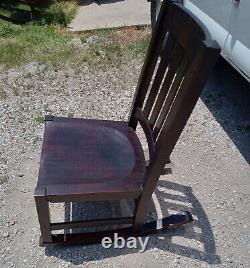 Solid Oak Mission Sewing Rocker / Rocking Chair (R1)