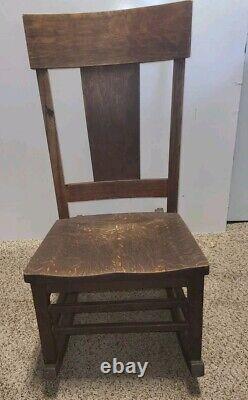 Solid Oak Mission Sewing Rocker / Rocking Chair (R1)