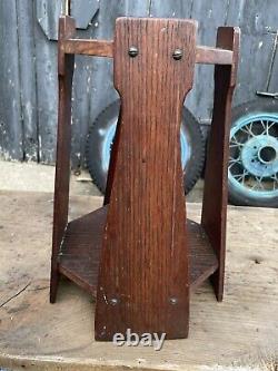 Solid Oak Octagonal Arts & Crafts Mission Side Table or Plant Stand Rare Size