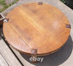 Solid Quarter sawn Oak Round Mission Coffee Table