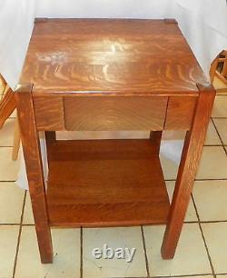 Solid Quartersawn Oak Mission Work Table / Side Table (T494)