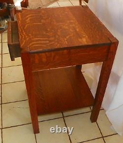 Solid Quartersawn Oak Mission Work Table / Side Table (T494)