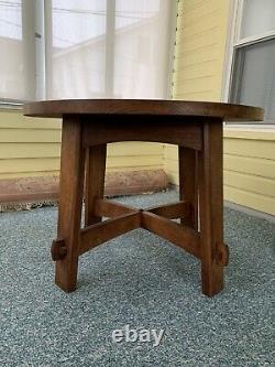Stickley 42 Inches Round Mission Oak Library Table Excellent Condition