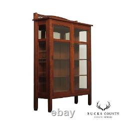 Stickley Brothers Antique Arts And Crafts Mission Oak Two-Door China Cabinet