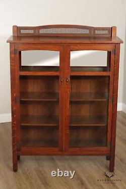 Stickley Brothers Antique Arts And Crafts Mission Oak Two-Door China Cabinet
