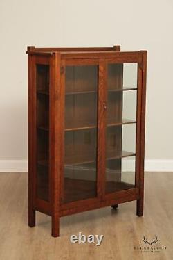 Stickley Brothers Antique Arts & Crafts Mission Oak China Cabinet