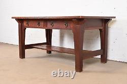 Stickley Brothers Antique Mission Oak Arts & Crafts Desk or Library Table, 1900