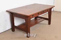 Stickley Brothers Antique Mission Oak Arts & Crafts Desk or Library Table, 1900