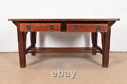 Stickley Brothers Antique Mission Oak Arts & Crafts Desk or Library Table, 1900