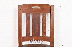 Stickley Brothers Antique Mission Oak Arts & Crafts Side Chairs, Pair