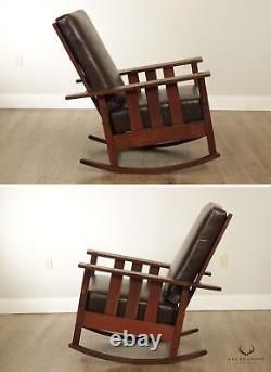 Stickley Brothers Antique Mission Oak Morris Reclining Rocking Chair