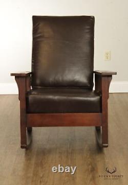 Stickley Brothers Antique Mission Oak Morris Reclining Rocking Chair