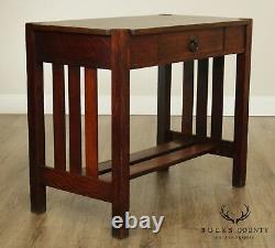 Stickley Brothers Antique Mission Oak One Drawer Console Table