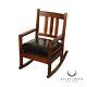 Stickley Brothers Antique Mission Oak and Leather Rocking Chair