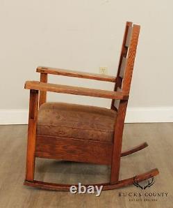 Stickley Brothers Antique Mission Style Oak Rocking Chair