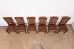 Stickley Brothers Style Antique Mission Oak Arts & Crafts Dining Chairs, Six