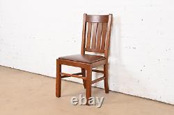 Stickley Brothers Style Antique Mission Oak Arts & Crafts Dining Chairs, Six