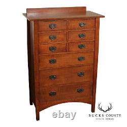 Stickley Mission Collection Harvey Ellis Oak Nine Drawer Tall Chest