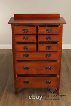 Stickley Mission Collection Harvey Ellis Oak Nine Drawer Tall Chest