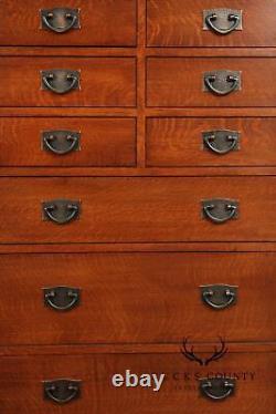 Stickley Mission Collection Harvey Ellis Oak Nine Drawer Tall Chest