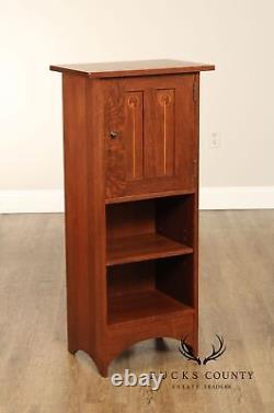 Stickley Mission Collection Inlaid Oak Harvey Ellis Bookcase Cabinet