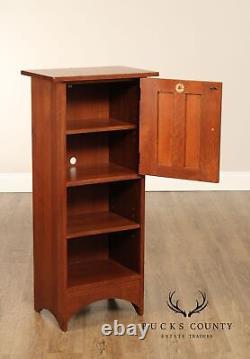 Stickley Mission Collection Inlaid Oak Harvey Ellis Bookcase Cabinet