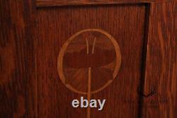 Stickley Mission Collection Inlaid Oak Harvey Ellis Bookcase Cabinet