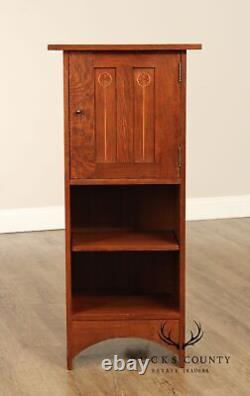 Stickley Mission Collection Inlaid Oak Harvey Ellis Bookcase Cabinet