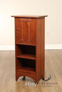 Stickley Mission Collection Inlaid Oak Harvey Ellis Bookcase Cabinet