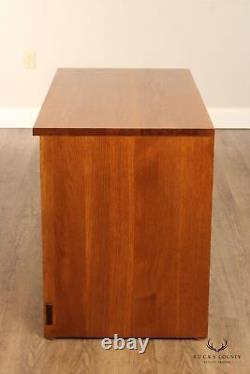 Stickley Mission Collection Inlaid Oak Harvey Ellis TV Console with Doors