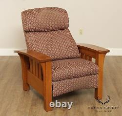 Stickley Mission Collection Oak Bow Arm Reclining Chair