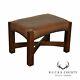 Stickley Mission Collection Oak & Brown Leather Eastwood Footstool Ottoman