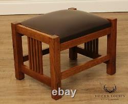 Stickley Mission Collection Oak Brown Leather Footstool