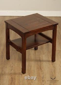 Stickley Mission Collection Oak Butterfly Top Pair End Tables