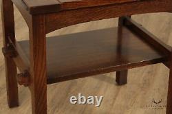 Stickley Mission Collection Oak Butterfly Top Pair End Tables