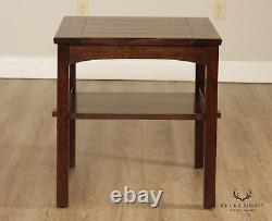 Stickley Mission Collection Oak Butterfly Top Pair End Tables