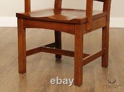 Stickley Mission Collection Oak Cottage Armchair with Wood Seat