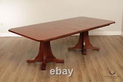 Stickley Mission Collection Oak Double Pedestal Dining Table