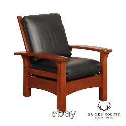 Stickley Mission Collection Oak Gus Bow Arm Morris Chair