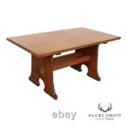 Stickley Mission Collection Oak Keyhole Trestle Dining Table