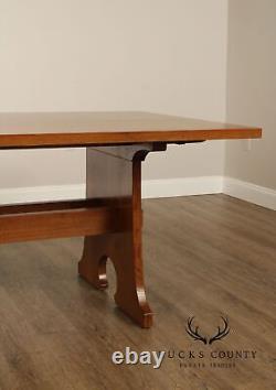 Stickley Mission Collection Oak Keyhole Trestle Dining Table